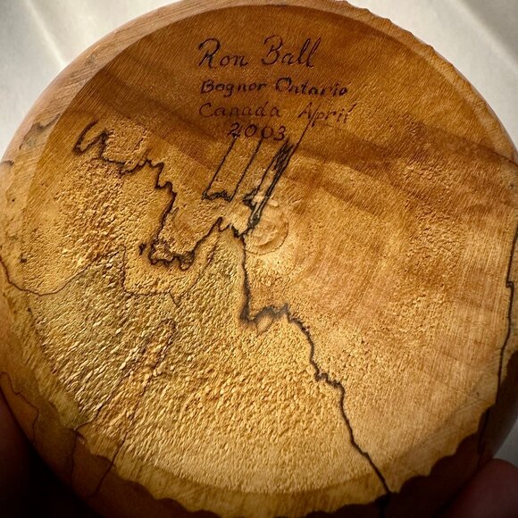 Turned wooden candle holder by Ron Ball - Picture 2 of 2
